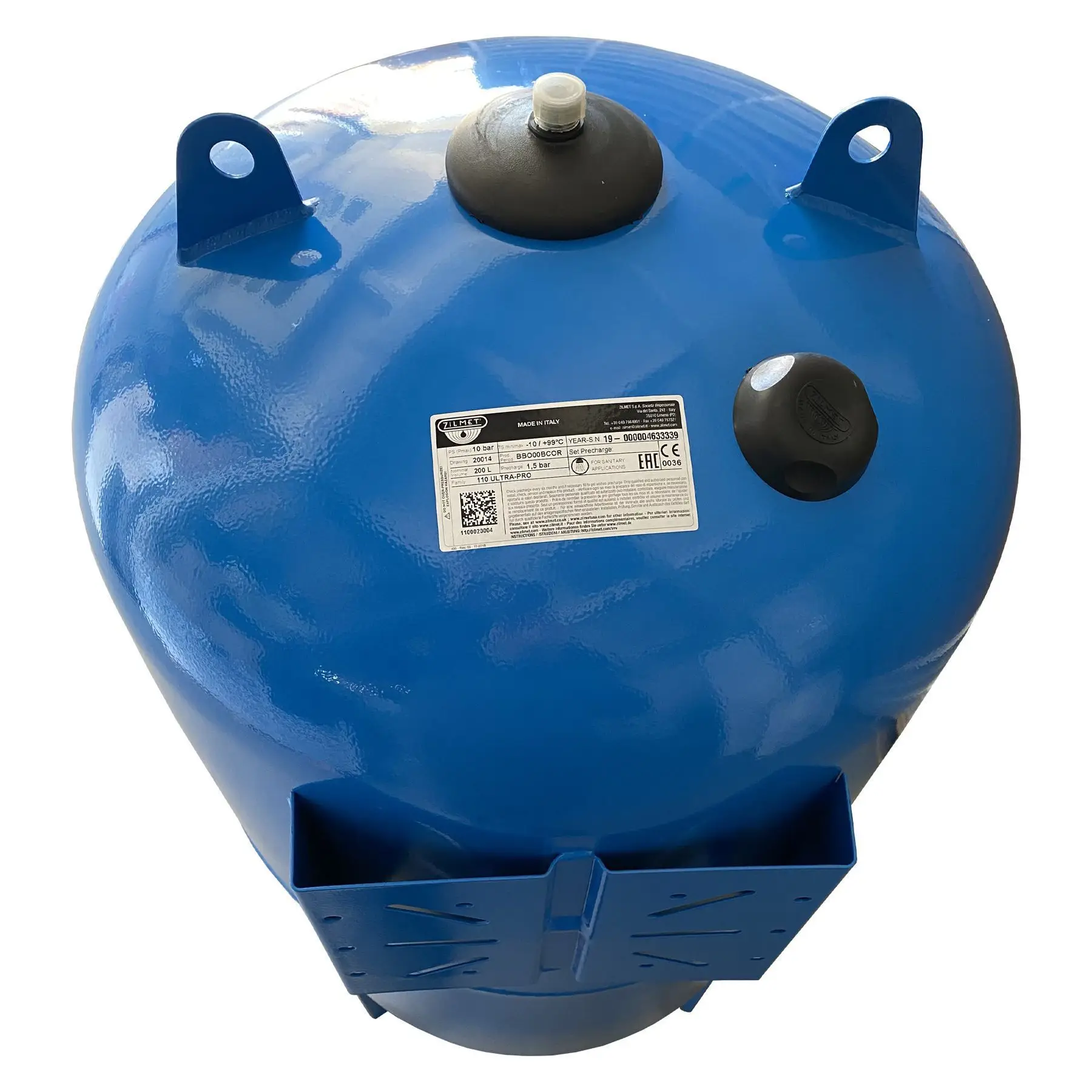 Гідроакумулятор 200 л Zilmet Ultra-Pro V 10 бар