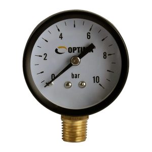 Манометр "Optima" 10 атм. 50 мм нижнє під'єднання сталевий корпус